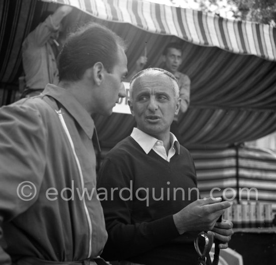 During filming of "The Racers": GP Driver Luigi Villoresi. Monaco 1954. - Photo by Edward Quinn