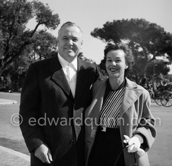 During filming of "The Racers": Hentry Hathaway and his wife (?). Monaco 1954. - Photo by Edward Quinn