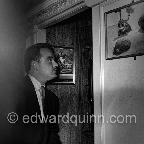 Prince Rainier on board his yacht Deo Juvante II anchored at Monaco harbor, Nov. 1953. - Photo by Edward Quinn