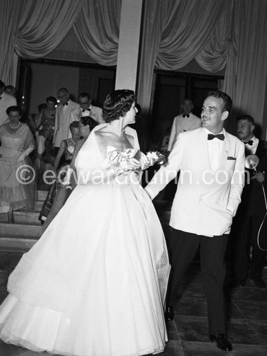 Prince Rainier and his sister Princess Antoinette. Red Cross Gala, Monte Carlo 1955 - Photo by Edward Quinn