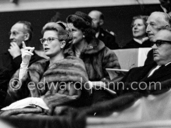 Prince Rainier and his wife Princess Grace of Monaco, formerly actress Grace Kelly, are pictured at a horse jumping competition in Nice in 1962. (Grace Kelly) - Photo by Edward Quinn