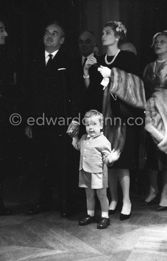 Prince Albert, Prince Rainier, Princess Grace, 50th anniversary of the Monaco Oceanographic Museum, Monaco Ville 1960. - Photo by Edward Quinn