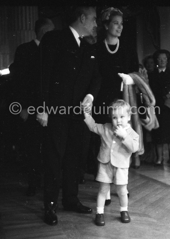 Prince Albert, Prince Rainier, Princess Grace, 50th anniversary of the Monaco Oceanographic Museum, Monaco Ville 1960. - Photo by Edward Quinn