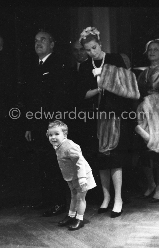 Prince Albert, Prince Rainier, Princess Grace, 50th anniversary of the Monaco Oceanographic Museum, Monaco Ville 1960. - Photo by Edward Quinn