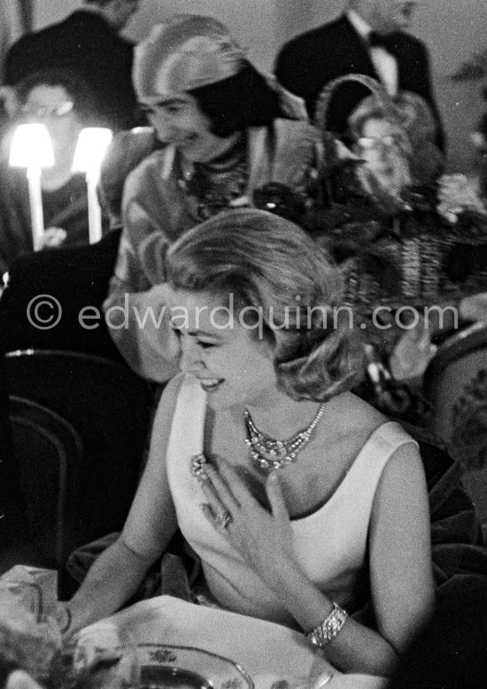 Princess Grace.
"Bal de la Rose" at the International Sporting Club. Monte Carlo 1960. (Grace Kelly) - Photo by Edward Quinn