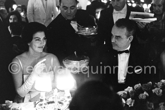 Prince Rainier and Ava Gardner. And some Kaviar. "Bal de la Rose" at the International Sporting Club. Monte Carlo 1960. Prince Rainier and Ava Gardner. And some Kaviar. "Bal de la Rose" at the International Sporting Club. Monte Carlo 1960. - Photo by Edward Quinn