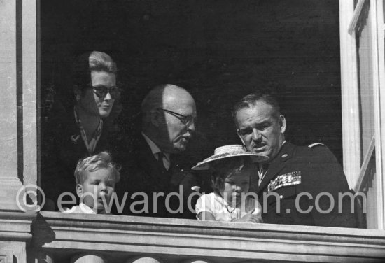 Princess Grace, Pierre, Rainier, Albert, Caroline. Albert. Monegasque Fête Nationale. Monaco 1960 - Photo by Edward Quinn