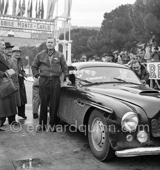 N° 1 Becquart / Ziegler on Farina-bodied FHC Jowett Jupiter. Rallye Monte Carlo 1952. - Photo by Edward Quinn