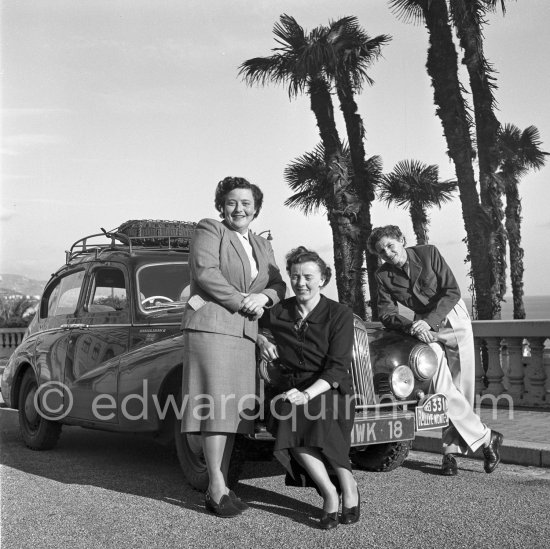 N° 331 Mmes Van Damm / Clark on Sunbeam Talbot. 90th Rallye Monte Carlo 1953. - Photo by Edward Quinn