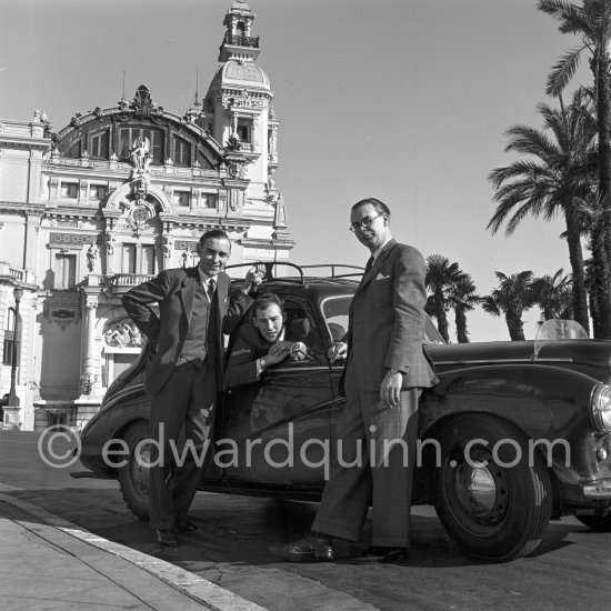 N° 318 Stirling Moss / John Cooper / Desmond Cannell on Sunbeam Talbot 90. Rallye Monte Carlo 1953. - Photo by Edward Quinn