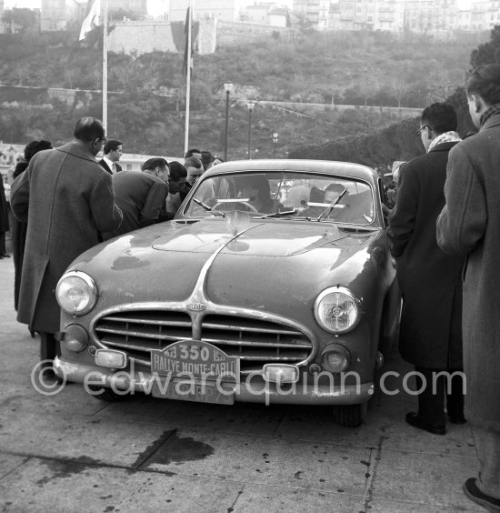 N° 350 Crovetto / Quinlin on Delahaye 235 MS 1952. Rallye Monte Carlo 1953. - Photo by Edward Quinn