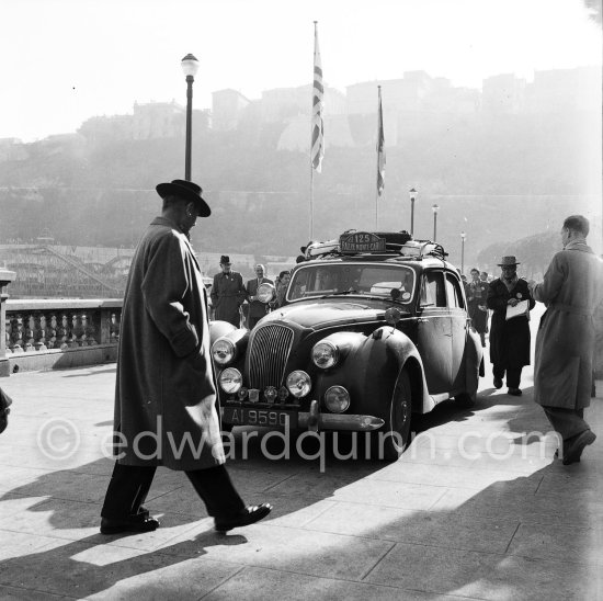 N° 125 Macartney / Millard on Lagonda 2600. Rallye Monte Carlo 1953. - Photo by Edward Quinn