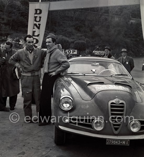 N° 51 Boilet / Chany on Alfa Romeo 1900 Super Zagato. Rallye Monte Carlo 1956. - Photo by Edward Quinn
