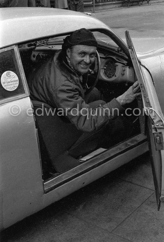 Louis Chiron. N° 32 Lancia Aurélia GT, 1st in Cat. 2, Classe 1. Monte Carlo Rally 1956. - Photo by Edward Quinn