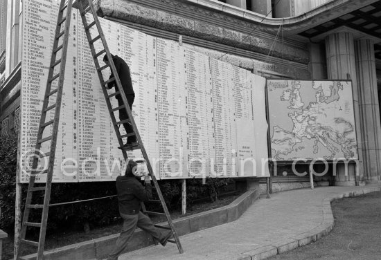 List of participants, Rallye Monte Carlo 1963. - Photo by Edward Quinn