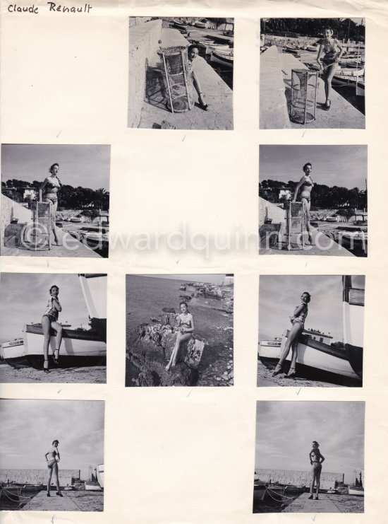 Claude Renault, Miss France 1950. Antibes 1951. Contact prints. Photos from original negatives available. - Photo by Edward Quinn