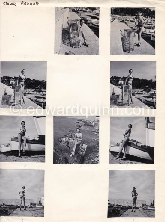 Claude Renault, Miss France 1950. Antibes 1951. Contact prints. Photos from original negatives available. - Photo by Edward Quinn