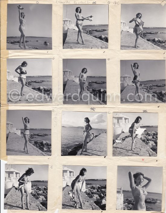 Claude Renault, Miss France 1950. Antibes 1951. Contact prints. Photos from original negatives available. - Photo by Edward Quinn