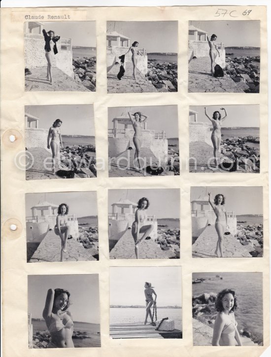 Claude Renault, Miss France 1950. Antibes 1951. Contact prints. Photos from original negatives available. - Photo by Edward Quinn