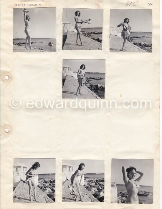 Claude Renault, Miss France 1950. Antibes 1951. Contact prints. Photos from original negatives available. - Photo by Edward Quinn