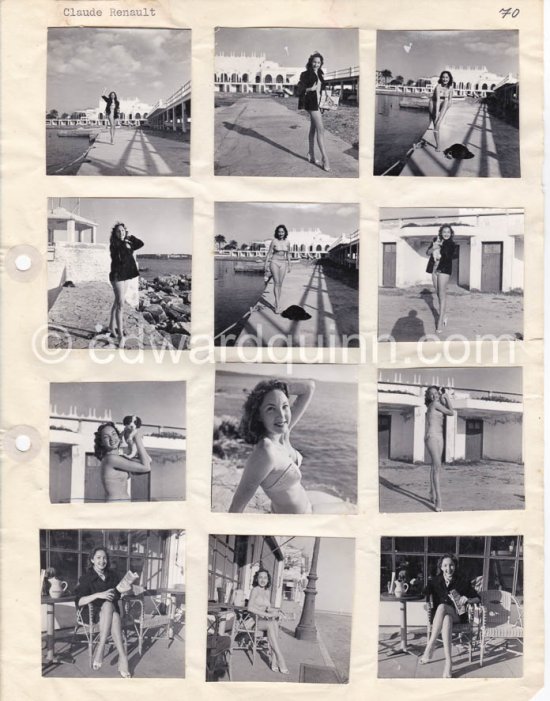 Claude Renault, Miss France 1950. Antibes 1951. Contact prints. Photos from original negatives available. - Photo by Edward Quinn