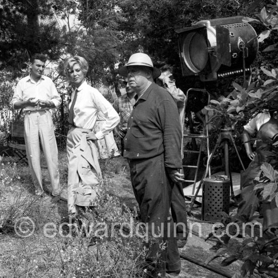 Jean Renoir in the gardens of "Les Collettes" (today Musée Renoir) directing the film “Le Déjeuner sur l’herbe”, Cagnes-sur-Mer 1959. - Photo by Edward Quinn