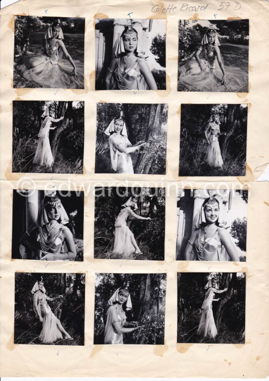 Pin-up: Colette Ricard. Nice 1951. Contact prints. Photos from original negatives available. - Photo by Edward Quinn