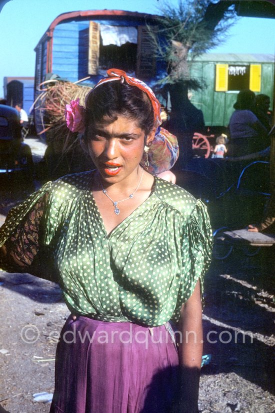Gypsies on the occasion of the yearly pilgrimage and festival of the Gypsies in honor of Saint Sara, Saintes-Maries-de-la-Mer in 1953. - Photo by Edward Quinn