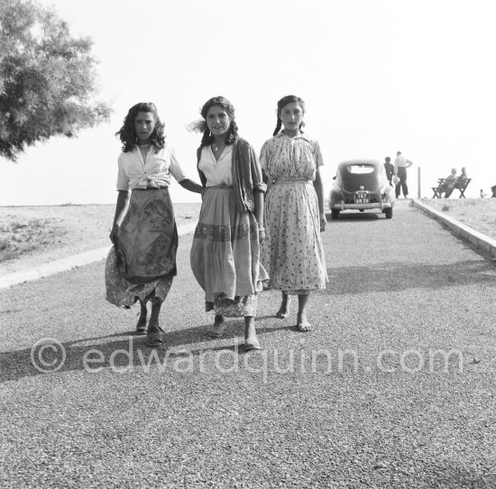 Gypsies on the occasion of the yearly pilgrimage and festival of the Gypsies in honor of Saint Sara, Saintes-Maries-de-la-Mer in 1953. - Photo by Edward Quinn