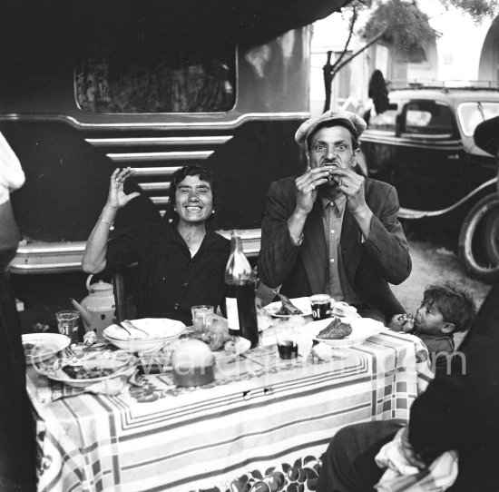 Gypsies on the occasion of the yearly pilgrimage and festival of the Gypsies in honor of Saint Sara, Saintes-Maries-de-la-Mer in 1953. - Photo by Edward Quinn