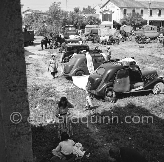 Gypsies on the occasion of the yearly pilgrimage and festival of the Gypsies in honor of Saint Sara, Saintes-Maries-de-la-Mer in 1953. - Photo by Edward Quinn