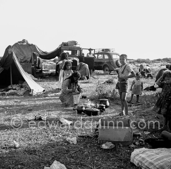 Gypsies on the occasion of the yearly pilgrimage and festival of the Gypsies in honor of Saint Sara, Saintes-Maries-de-la-Mer in 1953. - Photo by Edward Quinn