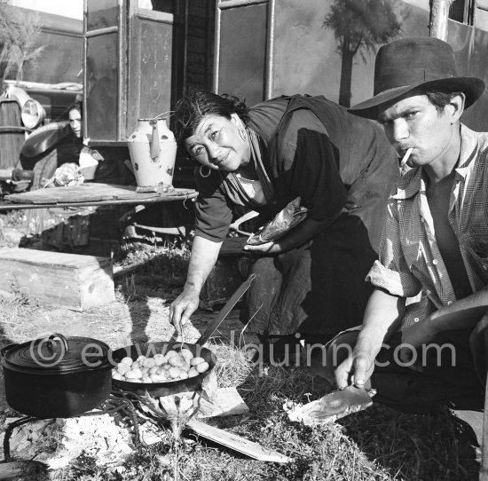 Gypsies on the occasion of the yearly pilgrimage and festival of the Gypsies in honor of Saint Sara, Saintes-Maries-de-la-Mer in 1953. - Photo by Edward Quinn