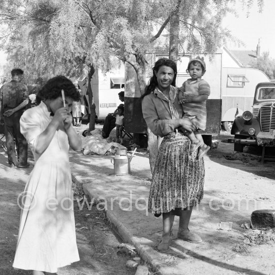 Gypsies on the occasion of the yearly pilgrimage and festival of the Gypsies in honor of Saint Sara, Saintes-Maries-de-la-Mer in 1953. - Photo by Edward Quinn