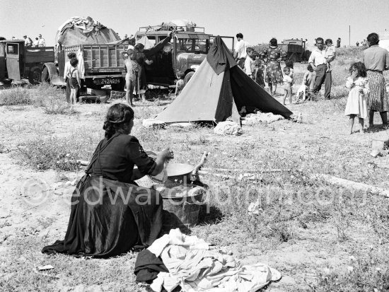 Gypsies on the occasion of the yearly pilgrimage and festival of the Gypsies in honor of Saint Sara, Saintes-Maries-de-la-Mer in 1953. - Photo by Edward Quinn