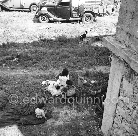 Gypsies on the occasion of the yearly pilgrimage and festival of the Gypsies in honor of Saint Sara, Saintes-Maries-de-la-Mer in 1953. - Photo by Edward Quinn