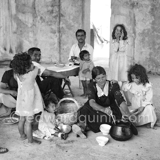 Gypsies on the occasion of the yearly pilgrimage and festival of the Gypsies in honor of Saint Sara, Saintes-Maries-de-la-Mer in 1953. - Photo by Edward Quinn