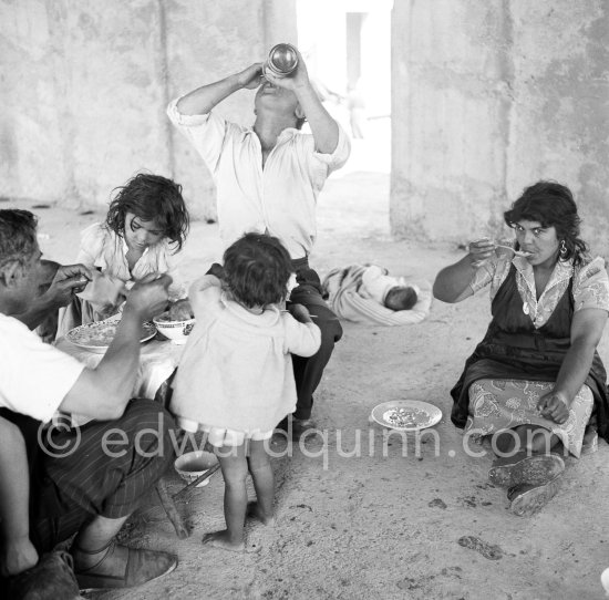 Gypsies on the occasion of the yearly pilgrimage and festival of the Gypsies in honor of Saint Sara, Saintes-Maries-de-la-Mer in 1953. - Photo by Edward Quinn