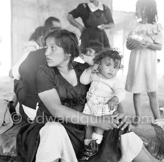 Gypsies on the occasion of the yearly pilgrimage and festival of the Gypsies in honor of Saint Sara, Saintes-Maries-de-la-Mer in 1953. - Photo by Edward Quinn