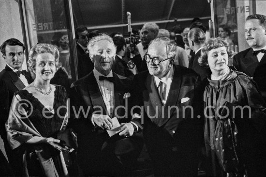 Arthur and Jacqueline Rubinstein, Marcel Achard and his wife. Cannes Film Festival 1958. - Photo by Edward Quinn