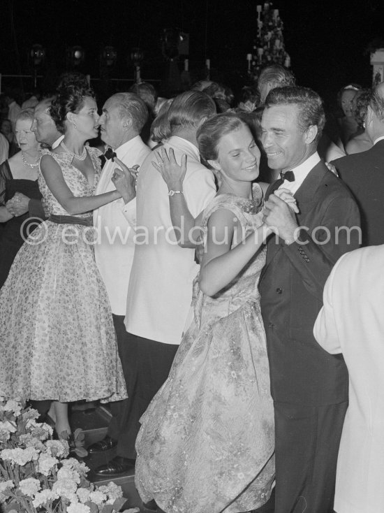 Porfirio Rubirosa and his wife Odile Rodin, French actress. Monte Carlo Summer Gala 1957. - Photo by Edward Quinn