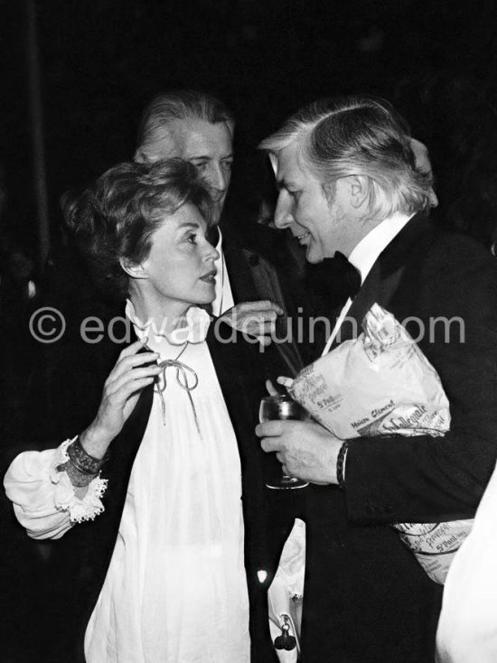 Gunter Sachs and Lilli Palmer. Wedding Party of Curd Jürgens and Margie, La Vieille Bastide, Saint-Paul-de-Vence 1978 - Photo by Edward Quinn