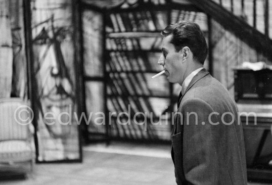 Bernard Buffet. Rehearsal of Ballet "Le Rendez-vous manqué. Written by Françoise Sagan, directed by Roger Vadim, décor by Bernard Buffet. Grand Théâtre de Monte Carlo 1957. - Photo by Edward Quinn