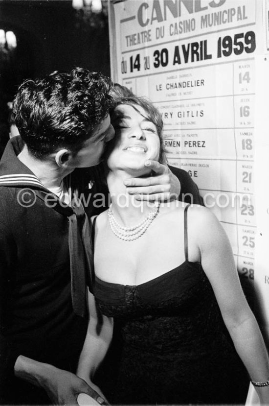 An American sailor and a starlet. Cannes 1959. - Photo by Edward Quinn