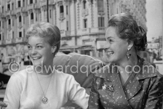 Romy Schneider and her mother Magda. Cannes Film Festival 1957. - Photo by Edward Quinn