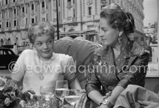 Romy Schneider and her mother Magda. Cannes Film Festival 1957. - Photo by Edward Quinn