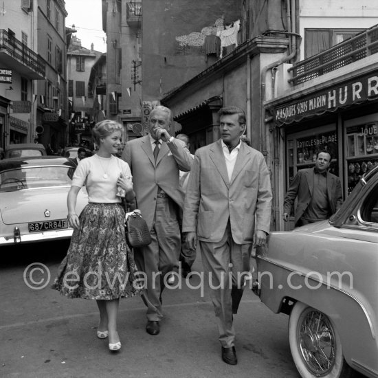 Romy Schneider, the belle of the 1957. Cannes Film Festival with her co-star Karlheinz Böhm. - Photo by Edward Quinn