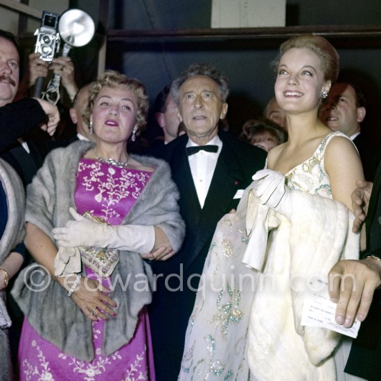 Jean Cocteau, Romy Schneider and Magda Schneider. Gala evening, Cannes Film Festival 1959. - Photo by Edward Quinn