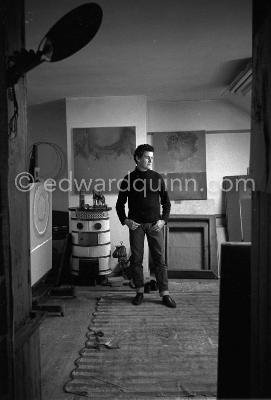 Painter Patrick Scott at his house in Dublin 1963. - Photo by Edward Quinn