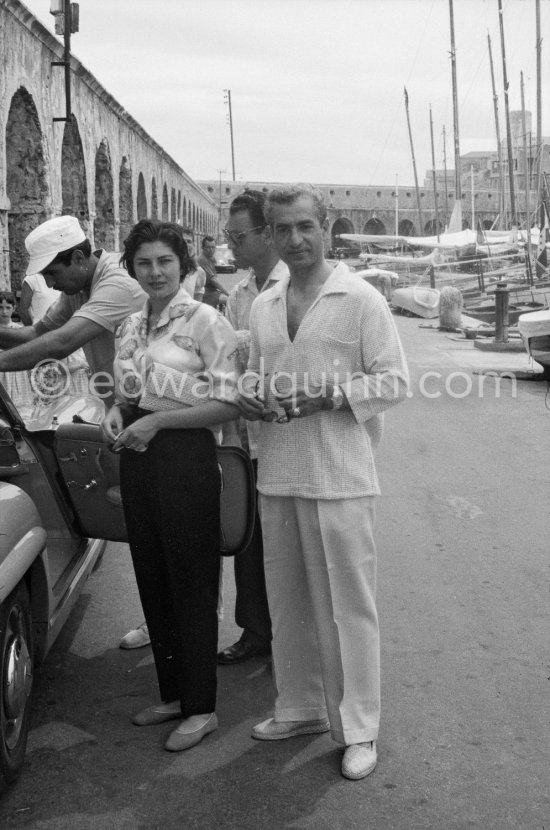 The Shah of Persia and Soraya. Antibes 1957. - Photo by Edward Quinn